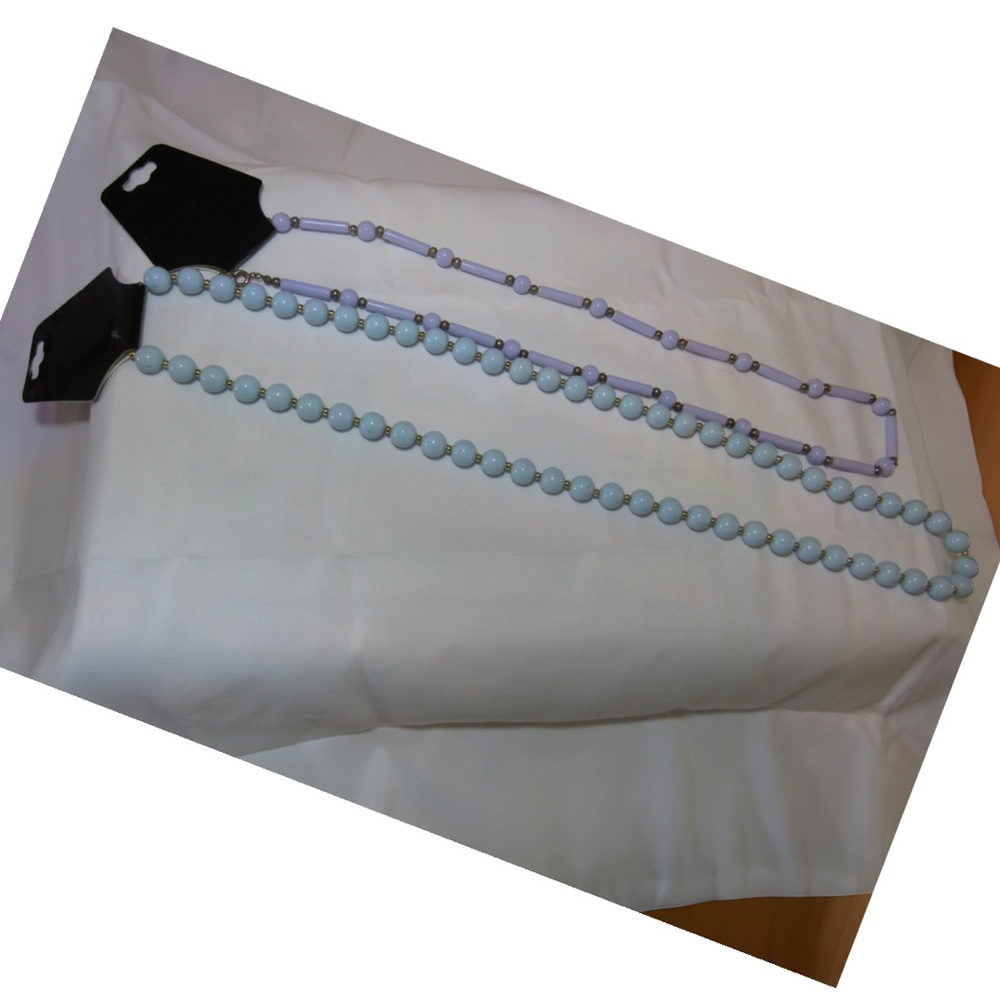 Light Blue & Lavender Costume Necklaces